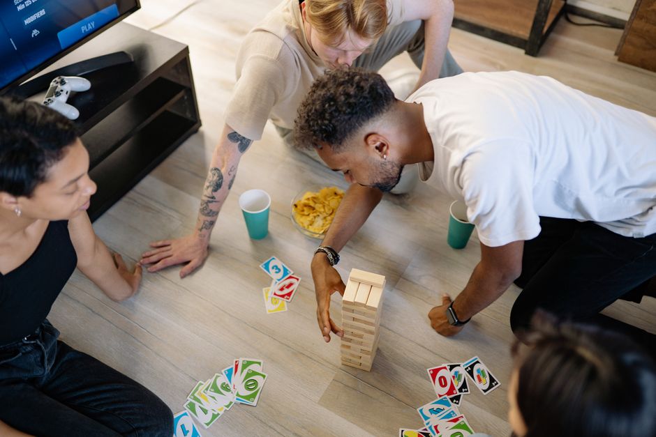 A group of regular friends gathered for their recurring game night